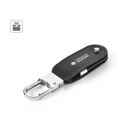 USB flash disk 8 GB s PU povrchem a karabinou
