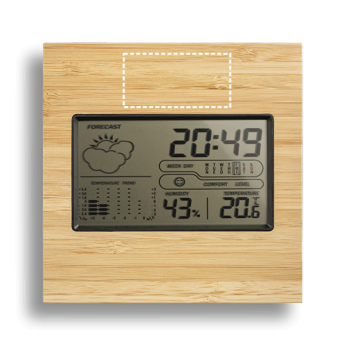 Stolní meteostanice z bambusu a ABS