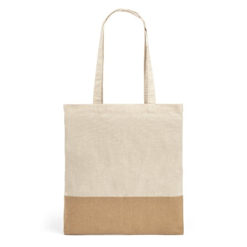 MERCAT. Taška ze 100% bavlny (160 g/m²) s detaily z imitace juty
