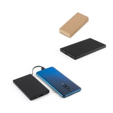 Powerbanka z recyklovaného ABS 4 000 mAh s integrovaným kabelem