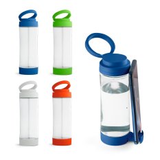Sklenená športová fľaša s držiakom na telefón, 390 ml