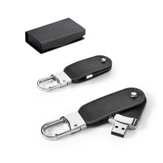 USB flash disk 8 GB s PU povrchem a karabinou