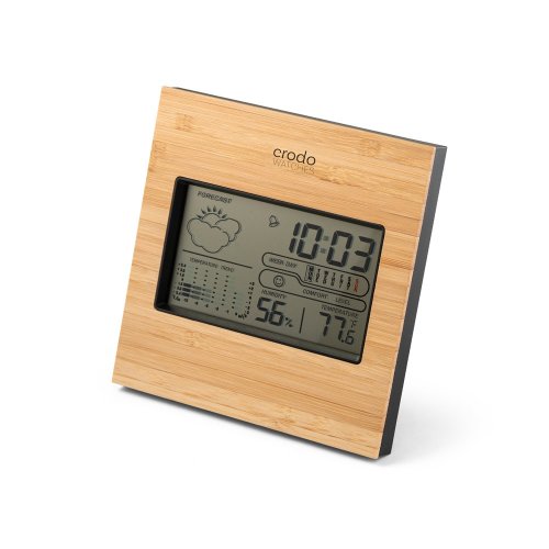 Stolní meteostanice z bambusu a ABS