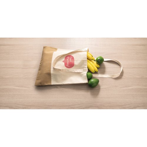 MERCAT. Taška ze 100% bavlny (160 g/m²) s detaily z imitace juty