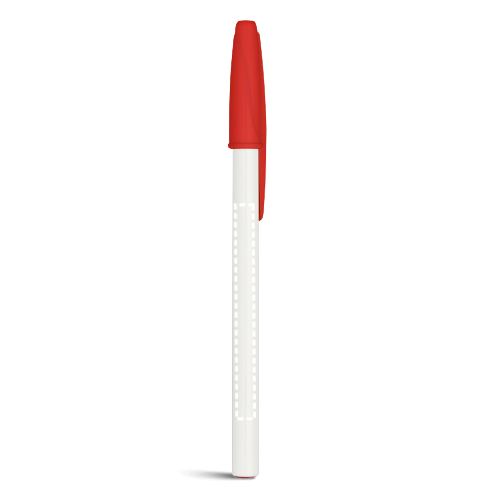 CARIOCA® plastové kuličkové pero - Umístění potisku: Kulové těleso 2, Typ potisku: Tampontisk (max. 5 barev, 60 x 5mm), Počet barev potisku: 1 barva, Počet kusů: 450