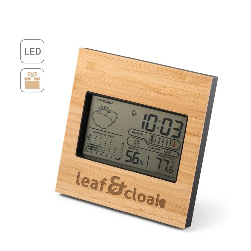 Stolní meteostanice z bambusu a ABS