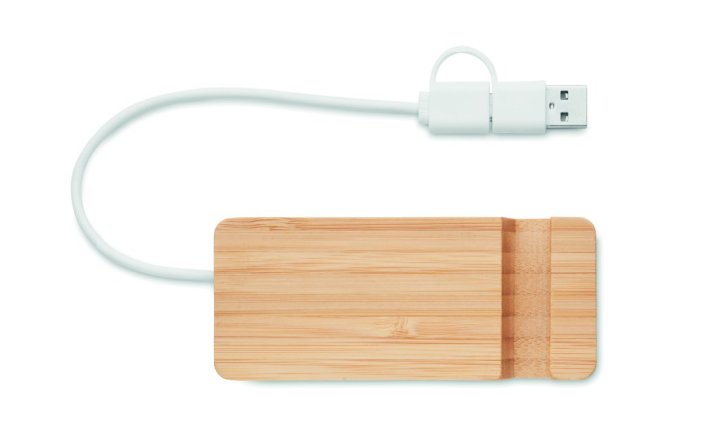 Bambusový USB rozbočovač