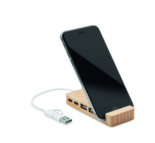 Bambusový USB rozbočovač