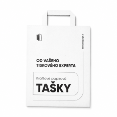 Kraftové papierové tašky | biele | ploché ucho