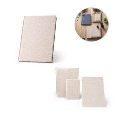 A5 zápisník s pevným krytem z organického materiálu
