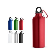 Športová fľaša z recyklovaného hliníka s karabínkou 530 ml